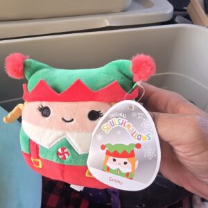 Squishmallows Emmy the Elf Holiday Plush 5in Green Red Soft Toy with Tag