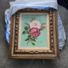 Framed Hand-Painted Rose Art on Canvas 22x26in Floral Wall Decor Used