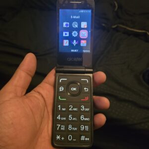 Alcatel Flip Phone Black Used Basic Keypad Mobile 4" Compact Size