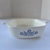 CorningWare Blue Cornflower Casserole Dish White Floral 1qt Vintage Used