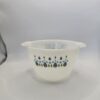 Pyrex Blue Leaf Cinderella Mixing Bowl 1.5 Qt White Opal Glass Used