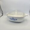 CorningWare Blue Cornflower Casserole Dish 1.5-2 Qt with Glass Lid Used
