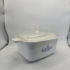 CorningWare Cornflower Blue Casserole Dish 2-3 Qt w/ Lid Vintage Used