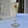 Vintage Etched Gilded Champagne Flute Glass Clear Gold Rim 8–9" Used