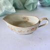 Vintage Floral Gravy Boat Ivory Porcelain Gold Trim Used Serveware Decor
