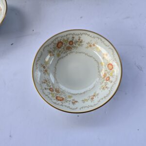 Vintage Floral Saucer Plate White Gold Trim Porcelain 5.5–6" Used Excellent