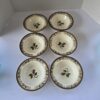 Vintage Rose Ceramic Soup Bowls Set of 6 6.5in Floral Used Dinnerware