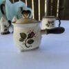 Vintage Ceramic Sugar Bowl with Lid Cream Floral Heart Knob Used 4–5" Decor