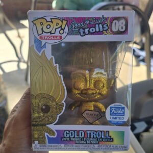 Funko Pop 08 Gold Troll Vinyl Figure Diamond Collection New Limited Edition