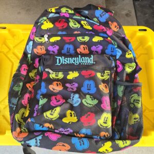 Disney Mickey Mouse Backpack Multicolor Black Used Disneyland Resort Medium