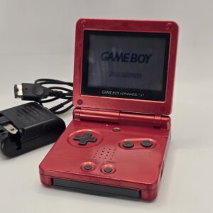 Nintendo Game Boy Advance SP AGS-001 Red Handheld Console w/ Charger Used