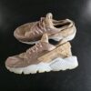 Nike Air Huarache Premium Sneakers Pink Tan White Used Athletic Shoes