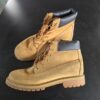 Timberland 6-Inch Premium Waterproof Nubuck Boots Wheat Black Collar Used