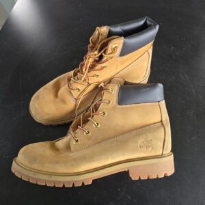 Timberland 6-Inch Premium Waterproof Nubuck Boots Wheat Black Collar Used