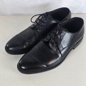 Men's Black Leather Oxford Dress Shoes Lace-Up Formal Style Used