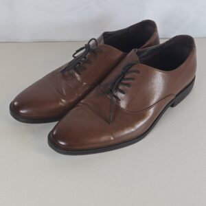Men's Brown Leather Oxford Dress Shoes Lace-Up Formal Wear Used