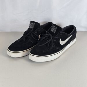 Nike SB Stefan Janoski Zoom Skate Shoes Black White Suede Men's Used