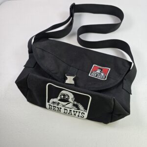 Ben Davis Black Messenger Shoulder Bag Canvas Adjustable Strap