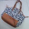 Fit & Fresh Canvas Tote Bag Navy White Brown Abstract Pattern