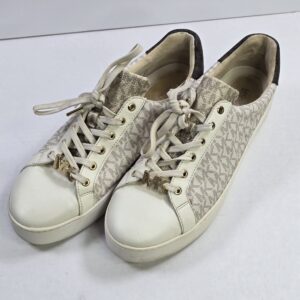 Michael Kors Irving Lace-Up Logo Sneakers Women’s 11 Vanilla Brown