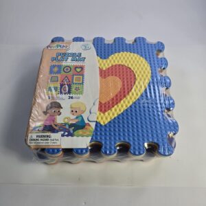 FunPlay Puzzle Play Mat Foam Interlocking Tiles 36 Pop-Out Shapes Multicolor