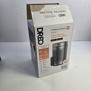 DREO Atom 416 Ceramic Space Heater 1200W ECO Mode Remote Black Gray
