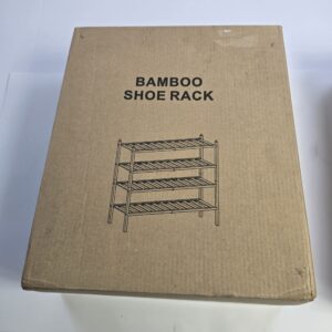 Bamboo Shoe Rack Furniture Storage Organizer 4-Tier Shelving Unit