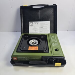 Ozark Trail BG5247AT Portable 1 Burner Butane Camping Stove Green Black