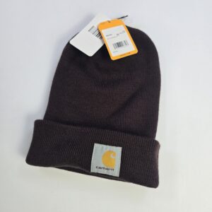 Carhartt A18 Cuffed Knit Beanie Hat Dark Brown One Size Men's Accessories