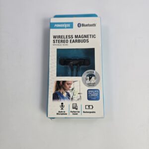 PowerXcel Wireless Magnetic Stereo Earbuds Bluetooth Built-in Microphone
