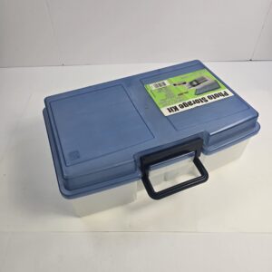 Photo Storage Kit Plastic Box Blue Lid Clear Base Holds Over 1000 Photos Cases
