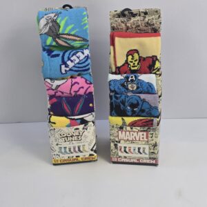 Looney Tunes Marvel Casual Crew Socks 12-Pack Multicolor Men's Characters