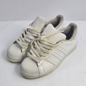Adidas Superstar Sneakers White Leather Men's Athletic Shoes 3-Stripe Logo