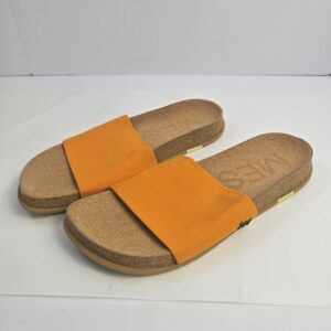 VIVAIA Slide Sandals Women's Orange Strap Cork Footbed Beige Sole