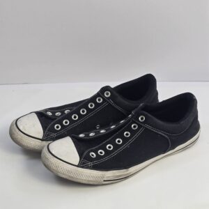 Men's Black Slip-On Canvas Sneakers Casual Shoes Rubber Sole