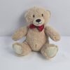 Plush Teddy Bear Stuffed Animal Toy Beige with Red Bow