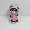 Ty Plush Raccoon Stuffed Animal Gray Pink Black Beanie Baby
