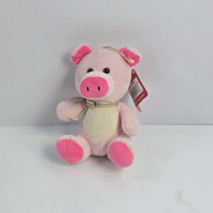 Joy Toy Plush Pig Stuffed Animal Toy Pink Cream with Bow
