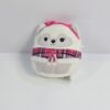 Stuffed Animal Plush Toy Wolf Wearing Scarf White Gray Pink Black