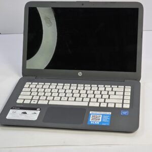 HP Stream Laptop Computer Gray with White Keyboard Intel Inside Wi-Fi Windows