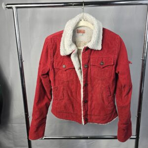 Arizona Jean Co. Women's Size M Red Corduroy Sherpa Lined Jacket