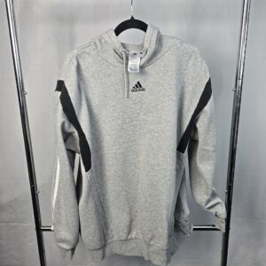 Adidas Pullover Hoodie Men's Gray with Black and White Accents Sweatshirt