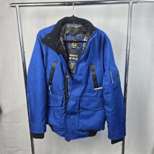 Awakindland Insulated Winter Jacket Blue Men's Multi-Function Utility Style