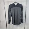 Men's Long Sleeve Hooded Shirt Dark Gray and Black Pullover