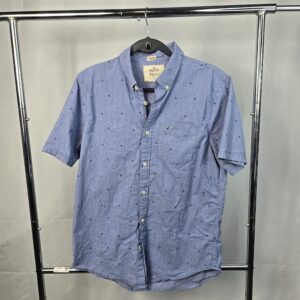 Hollister Epic Flex Men's S Blue Short Sleeve Button-Up Shirt
