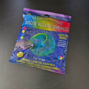 Play Glow Flying Disc 7.7in with 8 Glow Sticks Outdoor Light-Up Toy