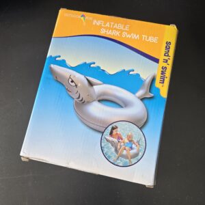 Sand 'n' Swim Inflatable Shark Swim Tube Gray Pool Float Outdoor Toy