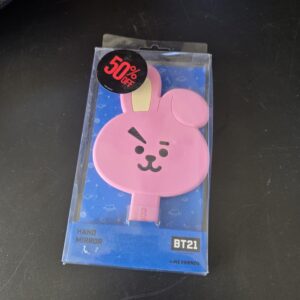 BT21 Cooky Hand Mirror Pink LINE FRIENDS BTS Makeup Accessory
