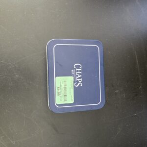 Chaps Gift Set Tin Container Navy Blue Metal Fragrance Storage Box