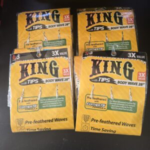 Bobbi Boss King Tips Body Wave Hair Extensions 28" Pre-Feathered 3X Pack